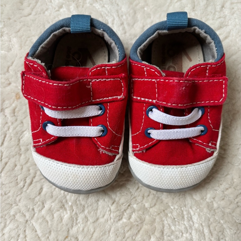 See Kai Run Red and White Baby Shoes